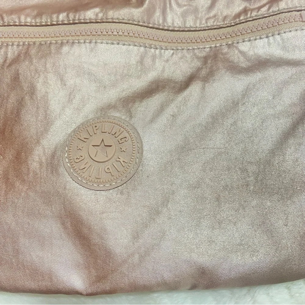 Rose Gold Kipling Pink Crossbody Bag with Signature Style